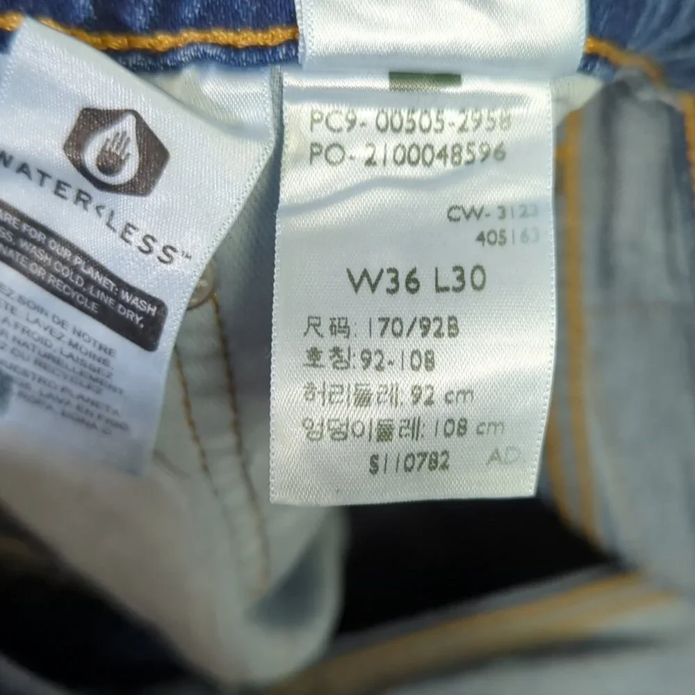 Levi's Jeans Men's 36x30 Blue 505 Regular Fit Straight Leg Denim